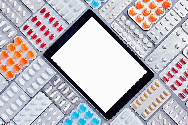 Single Blister Pack with tablets isolated on white Background