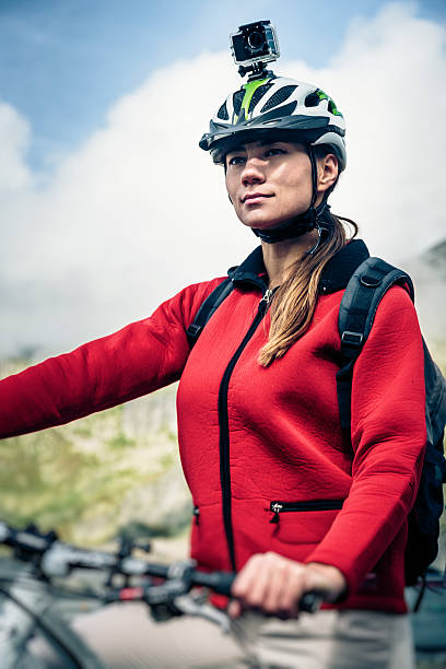 istock Mountainbiker with Actioncam on Helmet 624513360