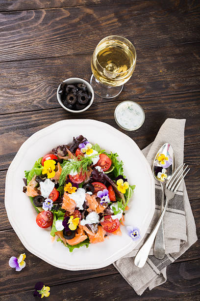 istock Fresh salad with smoked salmon 624513484