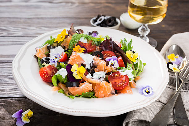 istock Fresh salad with smoked salmon 624513822