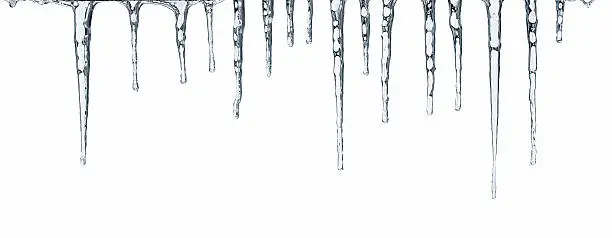 Photo of Icicles isolated on white