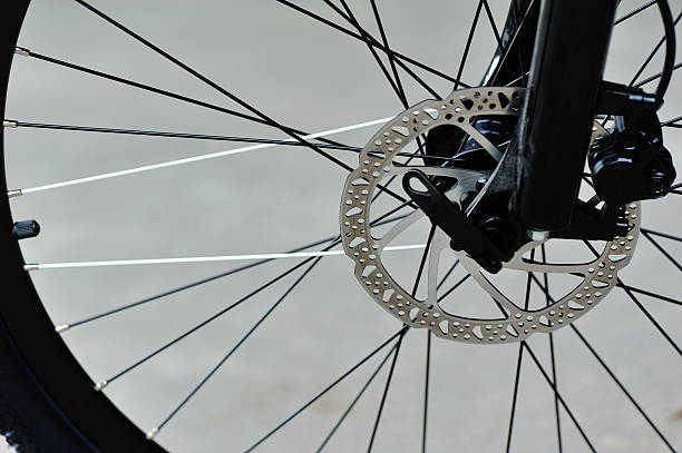 istock Bicycle wheel with disc hydraulic brakes 624529440
