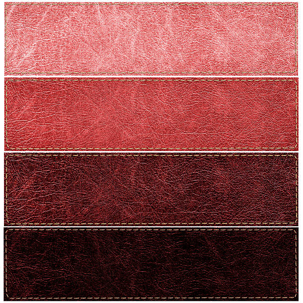 istock Set of leather labels of different colors 624532236