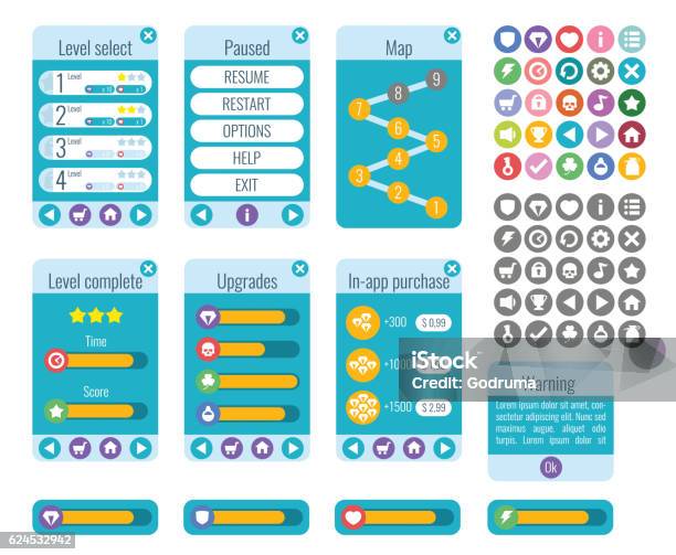 Complete Menu Of Graphical User Interface Gui Stock Illustration ...