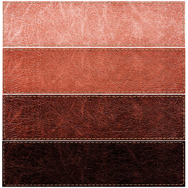 istock Set of leather labels of different colors 624533752