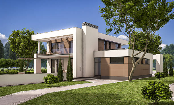 istock 3d rendering of modern house 624540076
