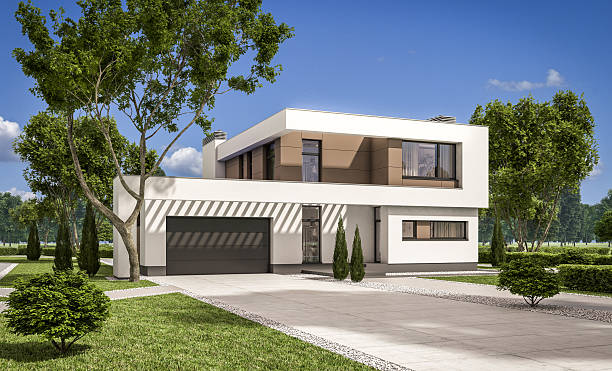 istock 3d rendering of modern house 624540126