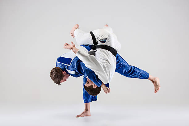 istock The two judokas fighters fighting men 624542458