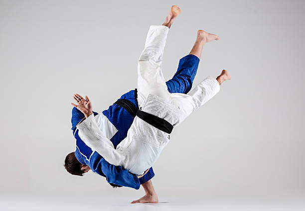 istock The two judokas fighters fighting men 624542914
