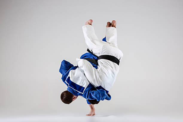 istock The two judokas fighters fighting men 624543006