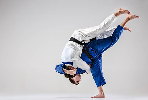 istock The two judokas fighters fighting men 624543526