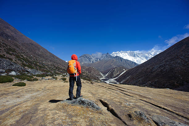 istock woman backpacker trekking on himalaya mountains 624544152