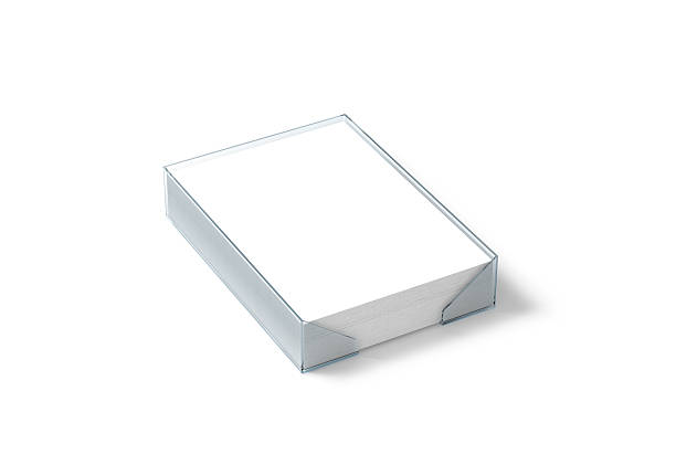 istock Blank white paper sheet mockup in plastic holder, clipping path, 624546110