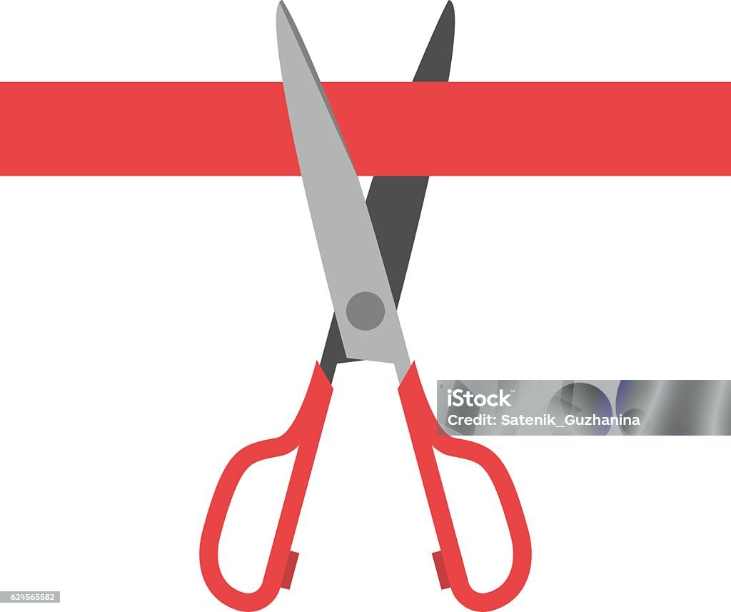 Scissors Cutting Red Ribbon Stock Illustration - Download Image Now -  Cutting, Ribbon - Sewing Item, Scissors - iStock