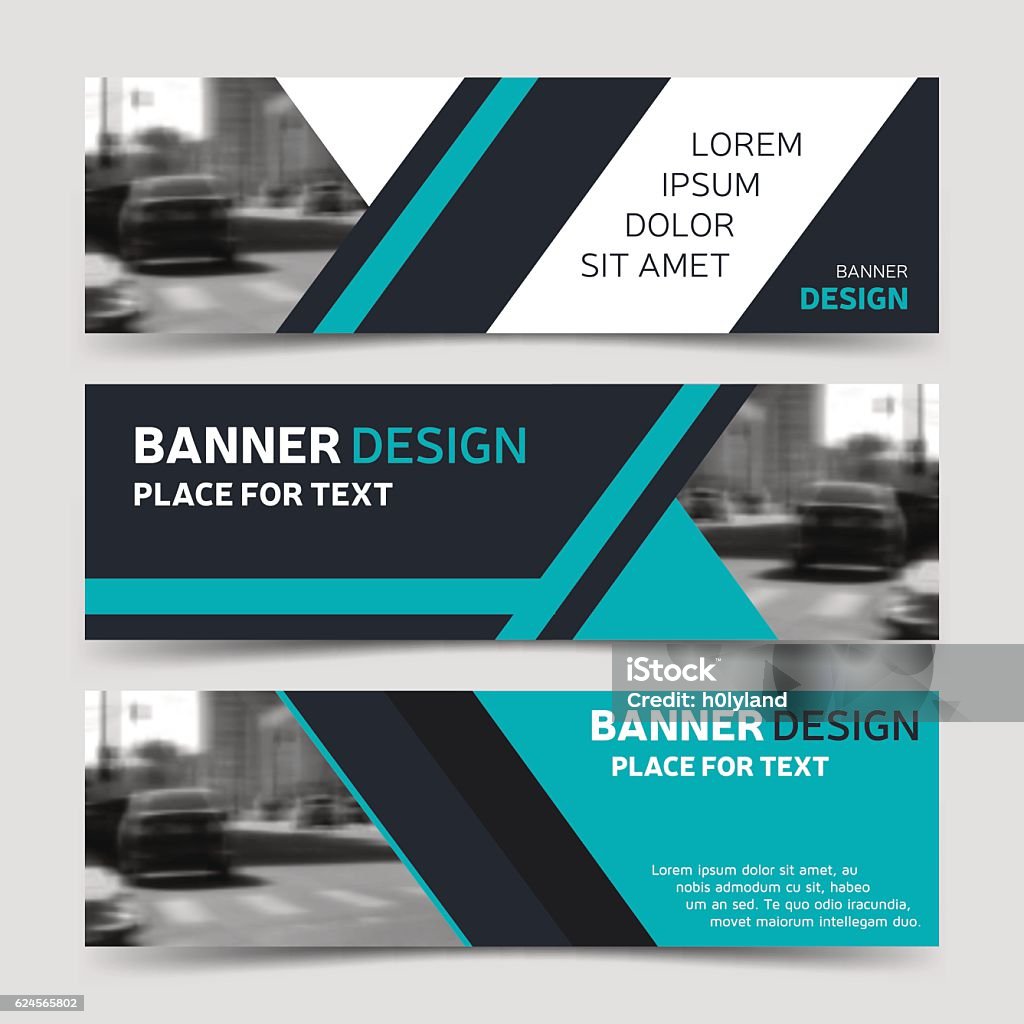 Set of three blue horizontal business banner templates. Set of three blue horizontal business banner templates. Vector corporate identity design, modern abstract background layout, eps10 Template stock vector