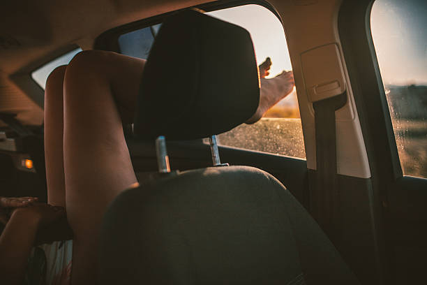 istock Girl on the summer road trip 624570420