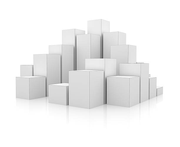 istock Abstract 3d illustration of white boxes 624570858