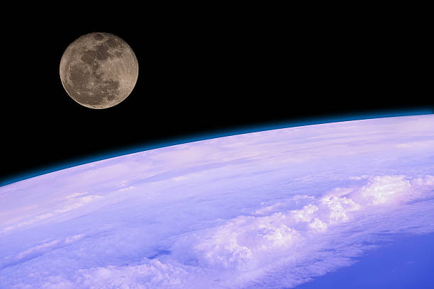 istock Scenic of Super Moon over atmosphere 624593150