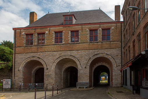 lille, france - July 7, 2016: Historical Porte-de-Roubaix gate building is at lille france