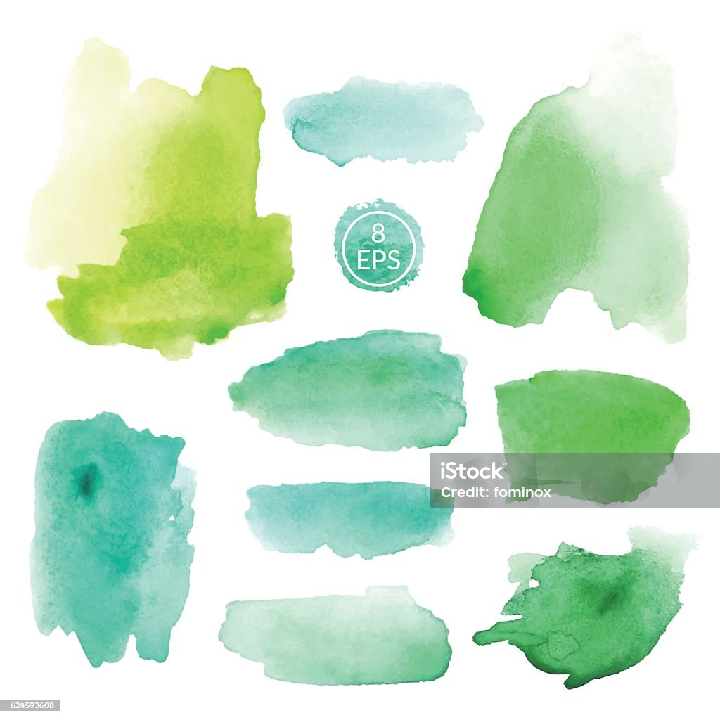 Set von Aquarell Flecken - Lizenzfrei Aquarell Vektorgrafik