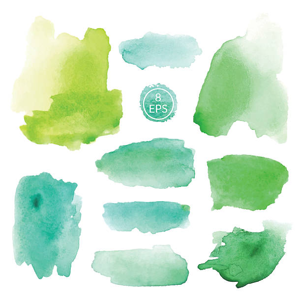 Set of watercolor blots Vector. Set of watercolor blots isolated on white background. Colorful hand drawn watercolor blots for your design. stained textures stock illustrations