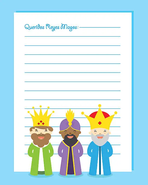 Vector illustration of Letter to the three kings of orient
