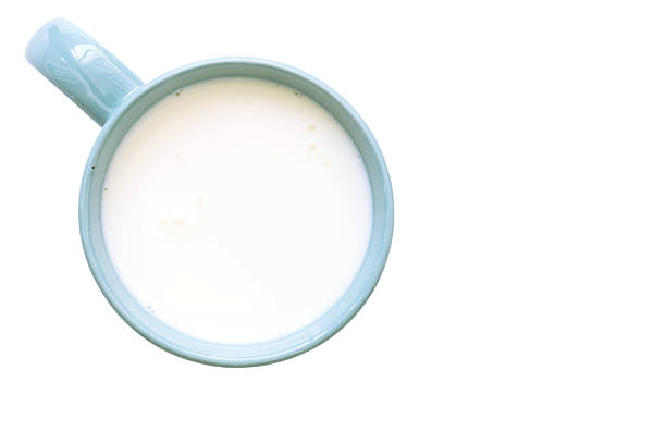 istock glass milk blue and white in simple glass. 624617672