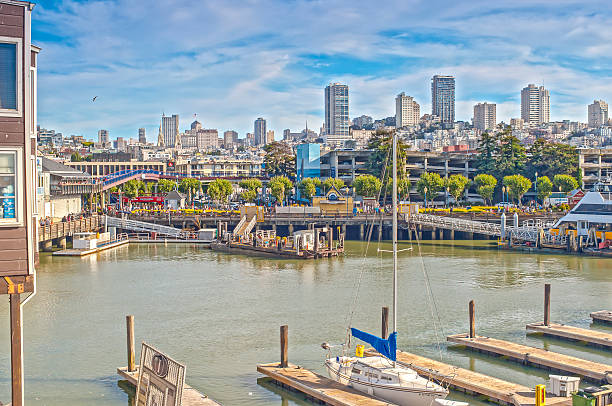 Observing View of San-Francisco City Shot from Pier 39 Location. Horizontal Image Composition