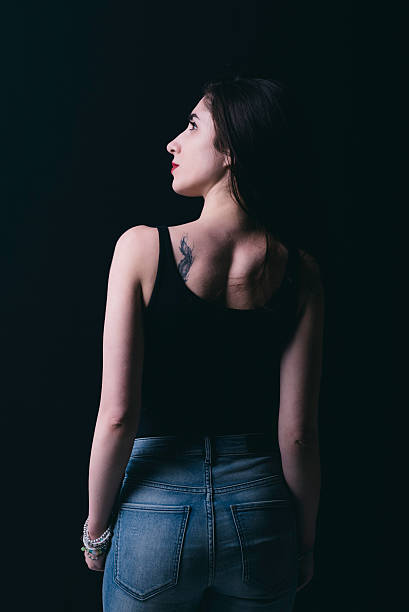 Beautiful woman portrait in low key