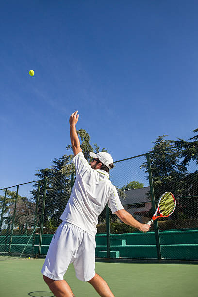 istock Professional tennis player is doing a kick tennis. 624628986
