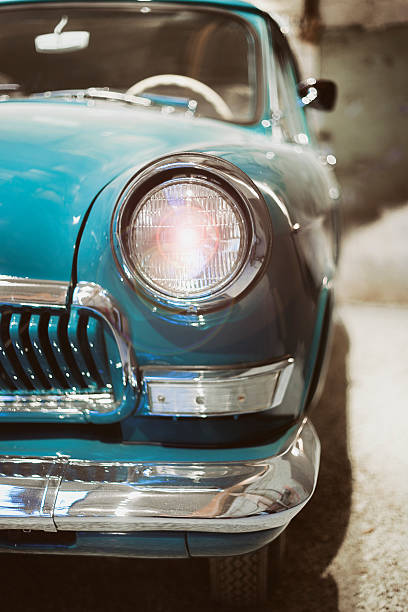 istock Headlight of a retro car 624629092