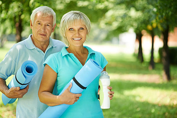 istock Sporty elderly couple 624629684