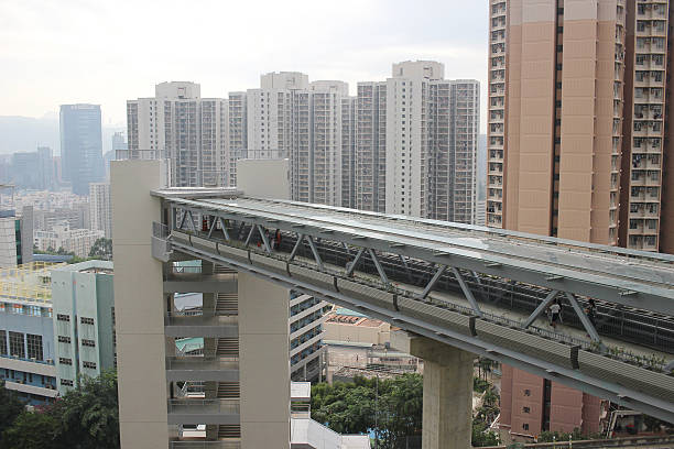 istock city walkway bridge in Sau Mau Ping 624630690