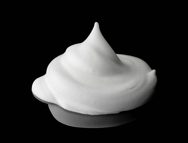 istock Soap foam Shaving cream bubble isolated on black background obje 624630976