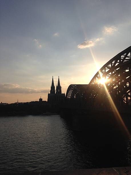 istock Majestic evening view on silhouette of the Cologne 624651456