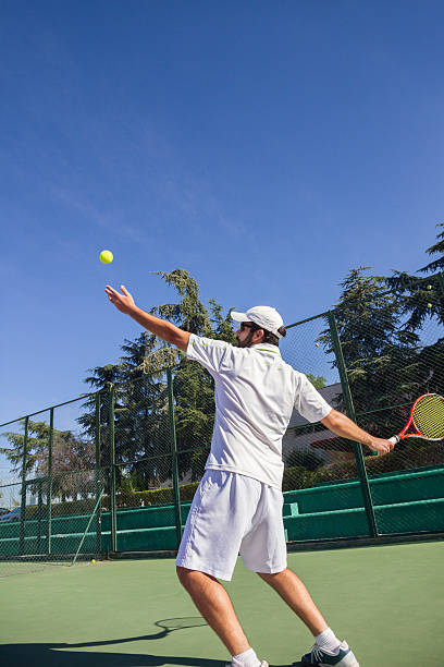 istock Professional tennis player is doing a kick tennis. 624652252