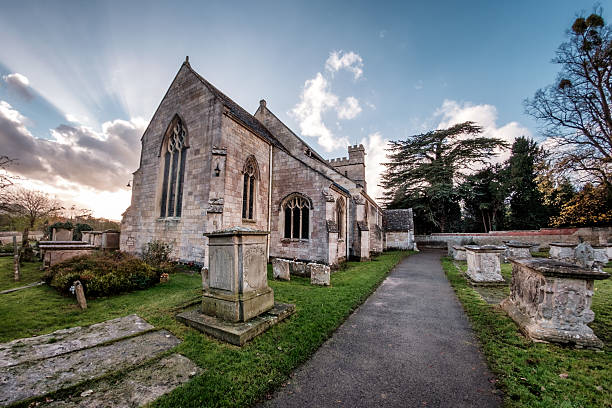 istock Church And Grave Yard In The UK 624652932