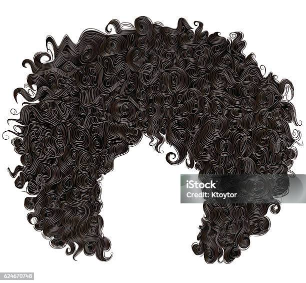 Trendige Lockige Afrikanische Schwarze Haare Realistisch 3d Modeschönheitsstil Stock Vektor Art und mehr Bilder von Afro-Frisur