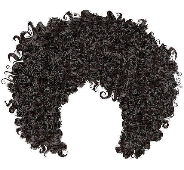 stockillustraties, clipart, cartoons en iconen met trendy curly  african black  hair  . realistic  3d . fashion beauty style . - afro