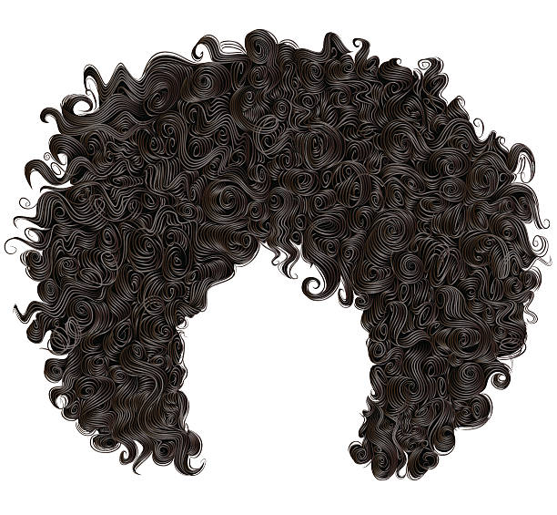 modne kręcone afrykańskie czarne włosy . realistyczne 3d . styl urody mody . - hairstyle long hair curly hair women stock illustrations