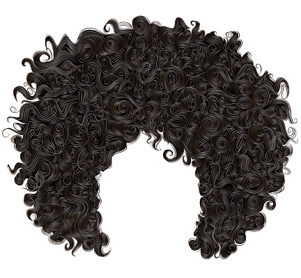 Trendy Curly African Black Hair Realistic 3d Fashion Beauty Style Stock  Illustration - Download Image Now - iStock