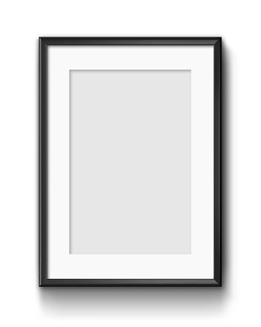 A hanging poster frame mockup, isolated on white background.