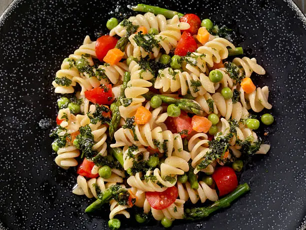 Rotini Primavera in a Browned Butter and Garlic Sauce - Photographed on Hasselblad H3D2-39mb Camera