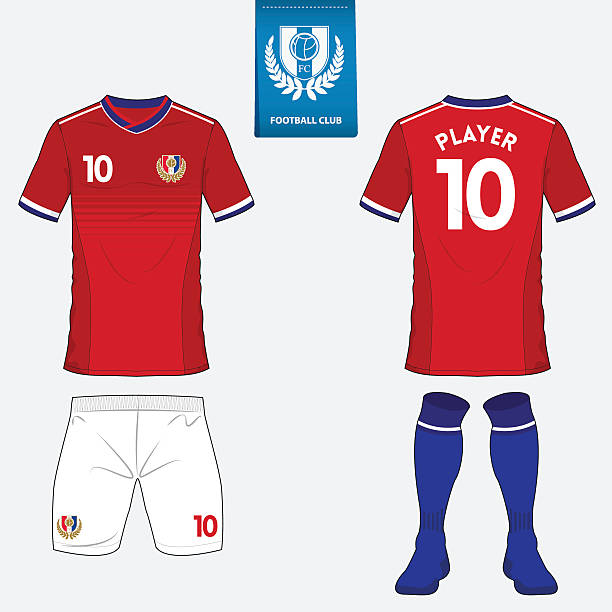 red and blue jersey soccer