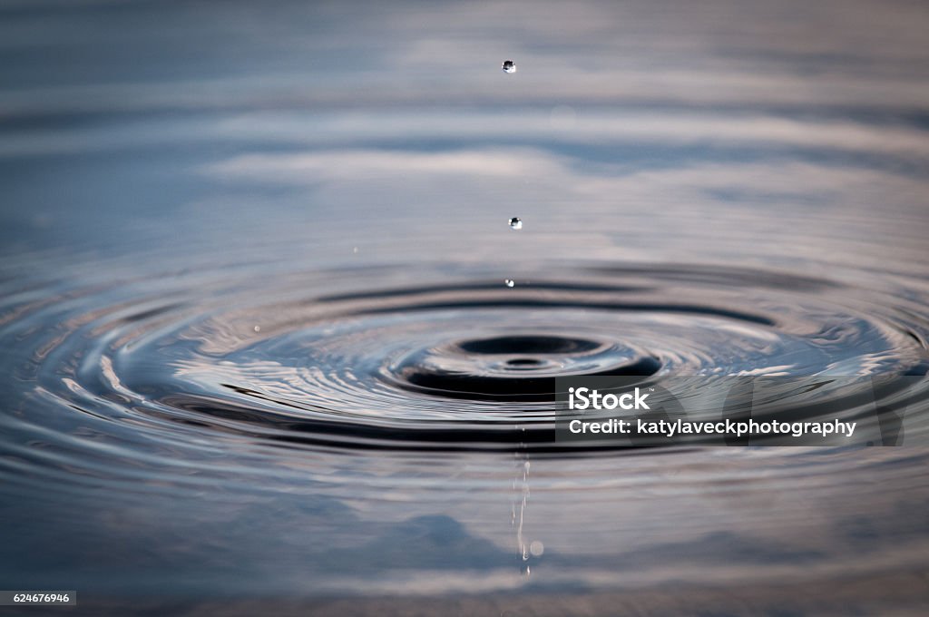 Goutte d’eau tombant à la surface d’un étang - Photo de Eau libre de droits