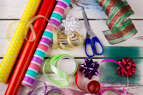 istock Decorative accessories for creative Christmas wrapping gifts. 624678918