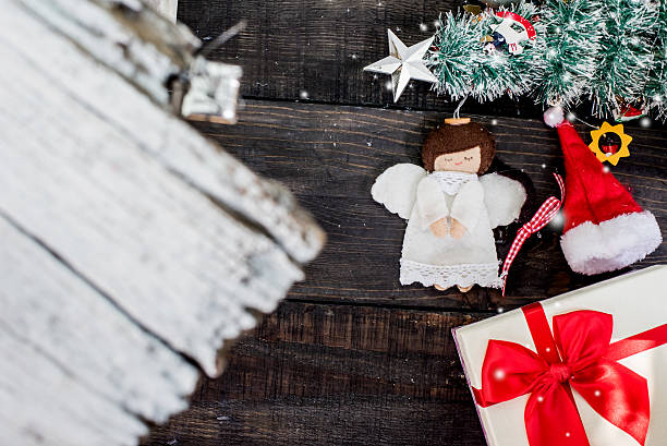 istock Christmas idea on white wooden background, copy space 624679950