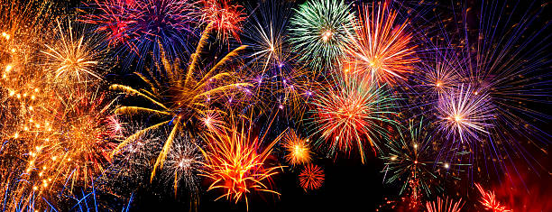 feux d'artifice  - firework display celebration party fourth of july photos et images de collection