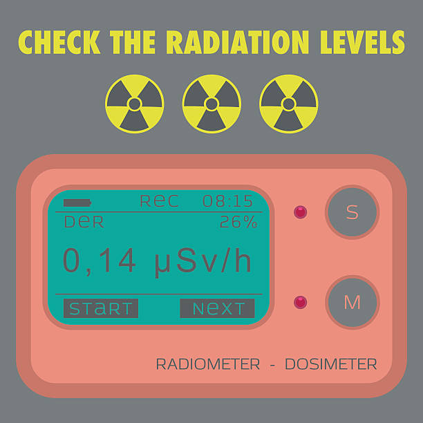 Gamma Radiation Personal Dosimeter Gamma Radiation Personal Dosimeter. Vector illustration. radiation dosimeter stock illustrations