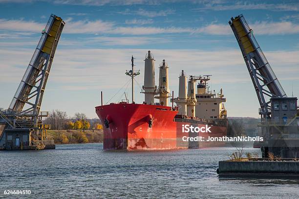 Shipping Navigating The Welland Canal Stock Photo - Download Image Now - St Lawrence Seaway, Welland Canal, Canada